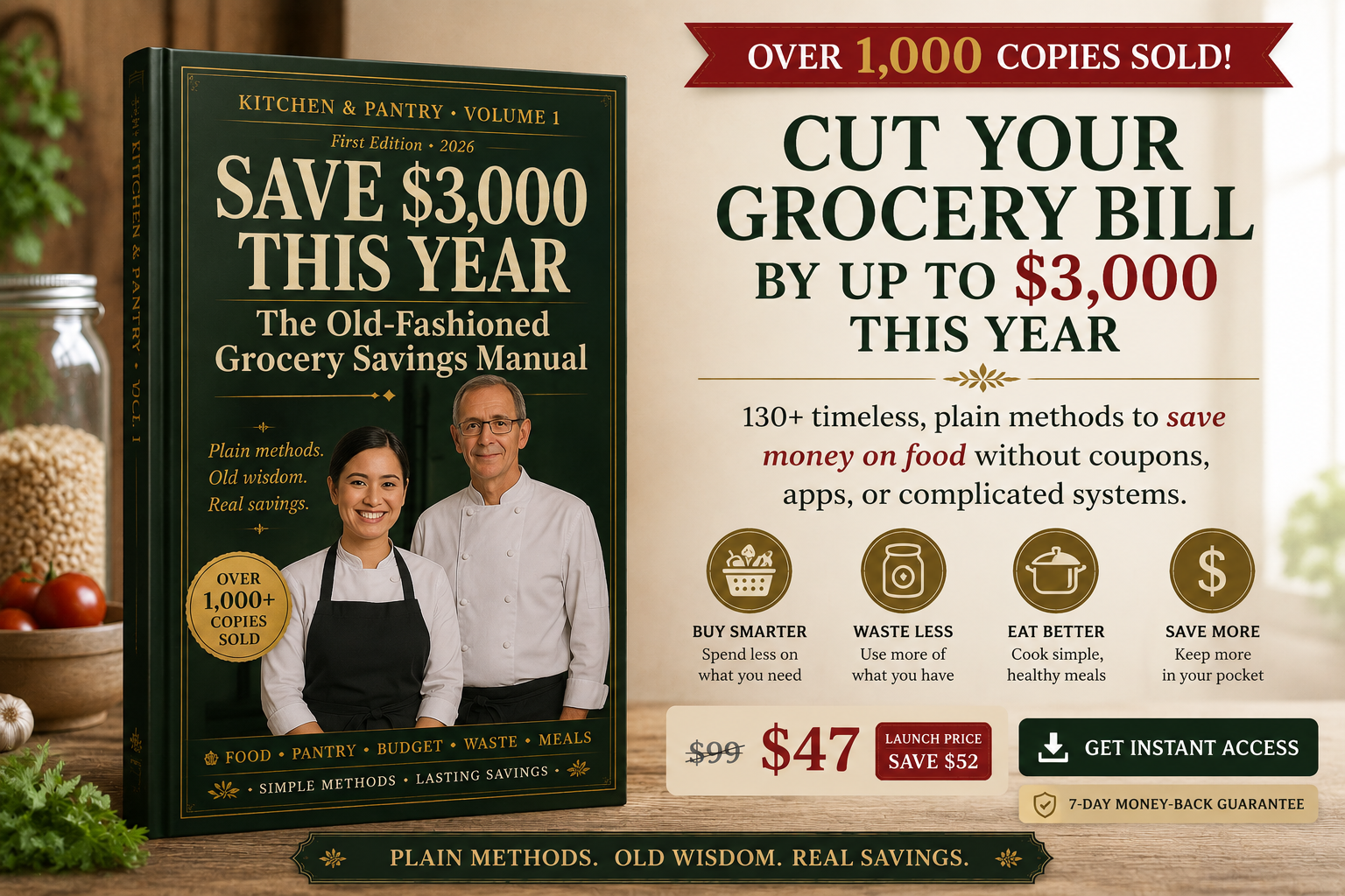 The Old-Fashioned Grocery Savings Manual - Launch price $47 (reg. $99)